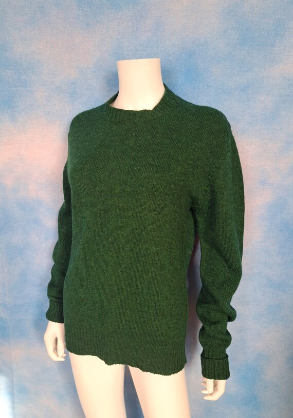 Vintage 80s Forest Green Wool JC Penney Men’s Swe… - image 2