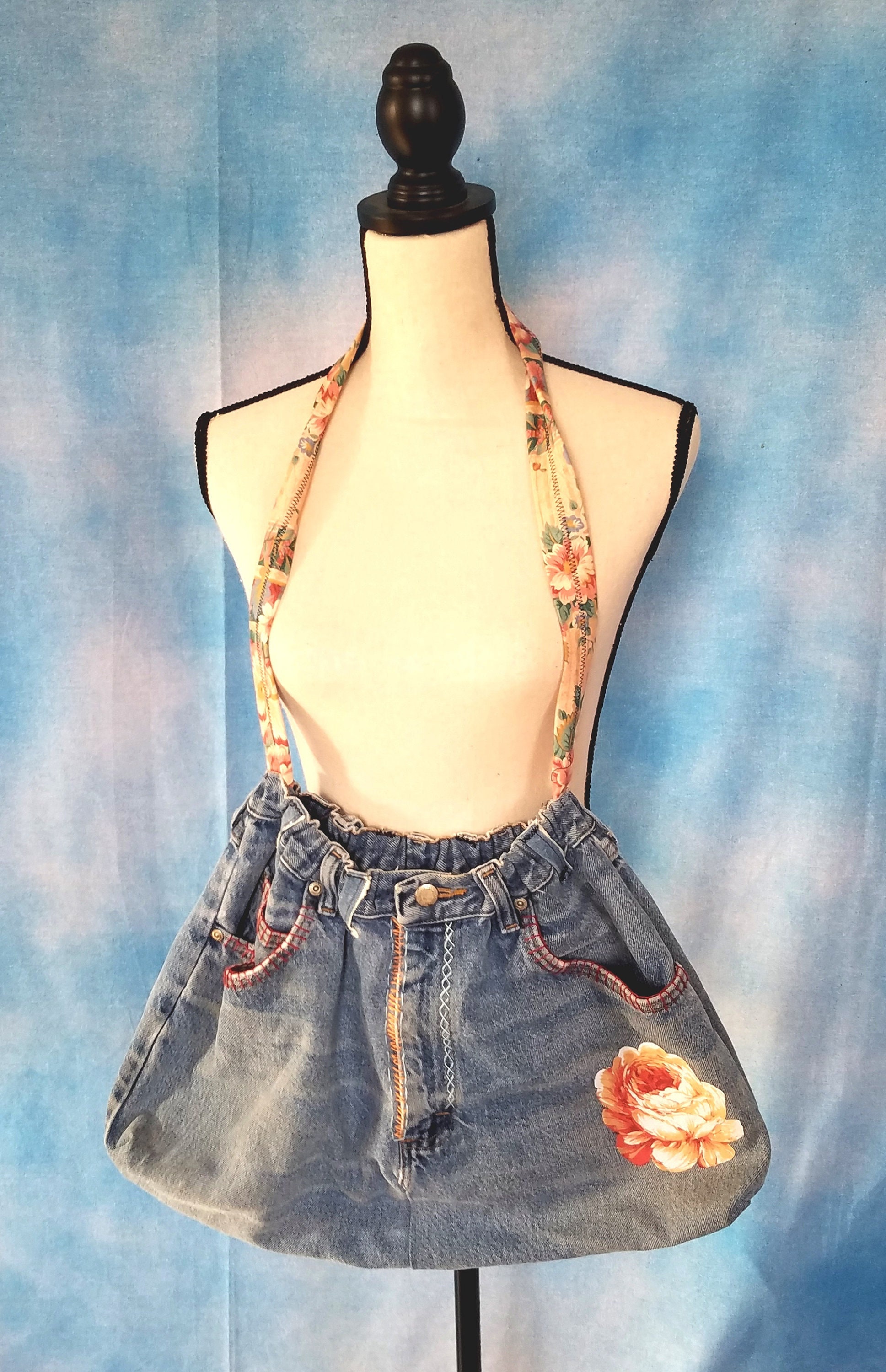 【MUCENT♥] Stone Washing Denim Crossbody Bag Charlot the crossbody bag - Upcycled Stone Washed Denim