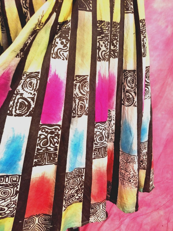 Vintage 50s Hand Painted Mexican Rainbow Stripe Az