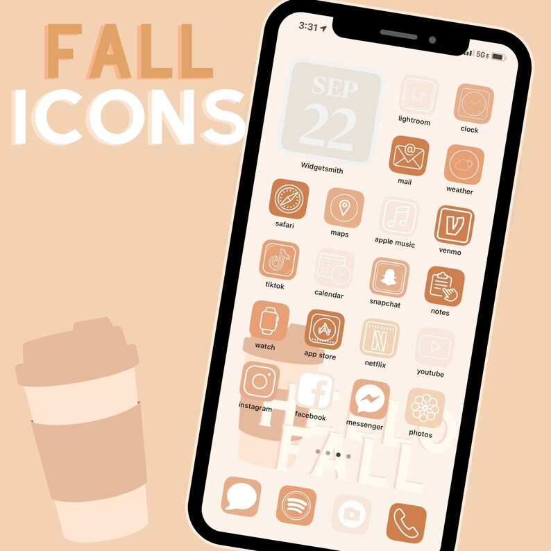 ios aesthetic icon neutral fall theme covers matching layout