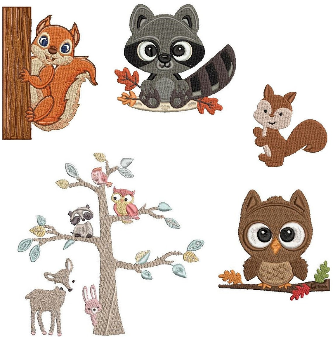 Woodland Creatures Embroidery Design Pattern BUNDLE Owl | Etsy
