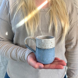 Ceramic cup handmade / pottery cup made of ceramic in blue and white / coffee mug in large / coffee cup, also as a set / ceramic tableware image 6