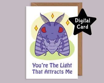 Funny Mothman Love Card, Cryptozoology Valentine (Digital Download)