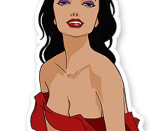 Vampire Girl, Die Cut Vinyl Sticker