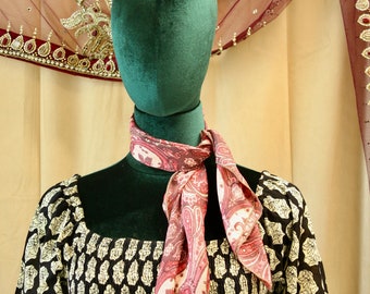 Boho 70's Silk Headscarf. Headband. Scarf Top. Bandana. Festival Fashion. Hippie Top. Fashion Neck scarf. Hair Protector. Neck Scarf. Gift