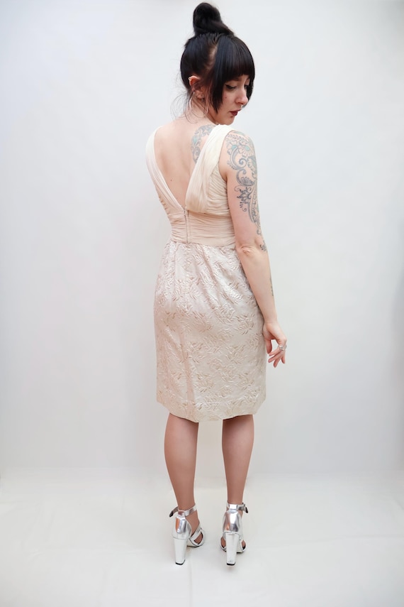 white christmas dresses Elegant Cream-Colored Lace Midi Wedding Dress with Long Sleeve – Rosymae main image 1