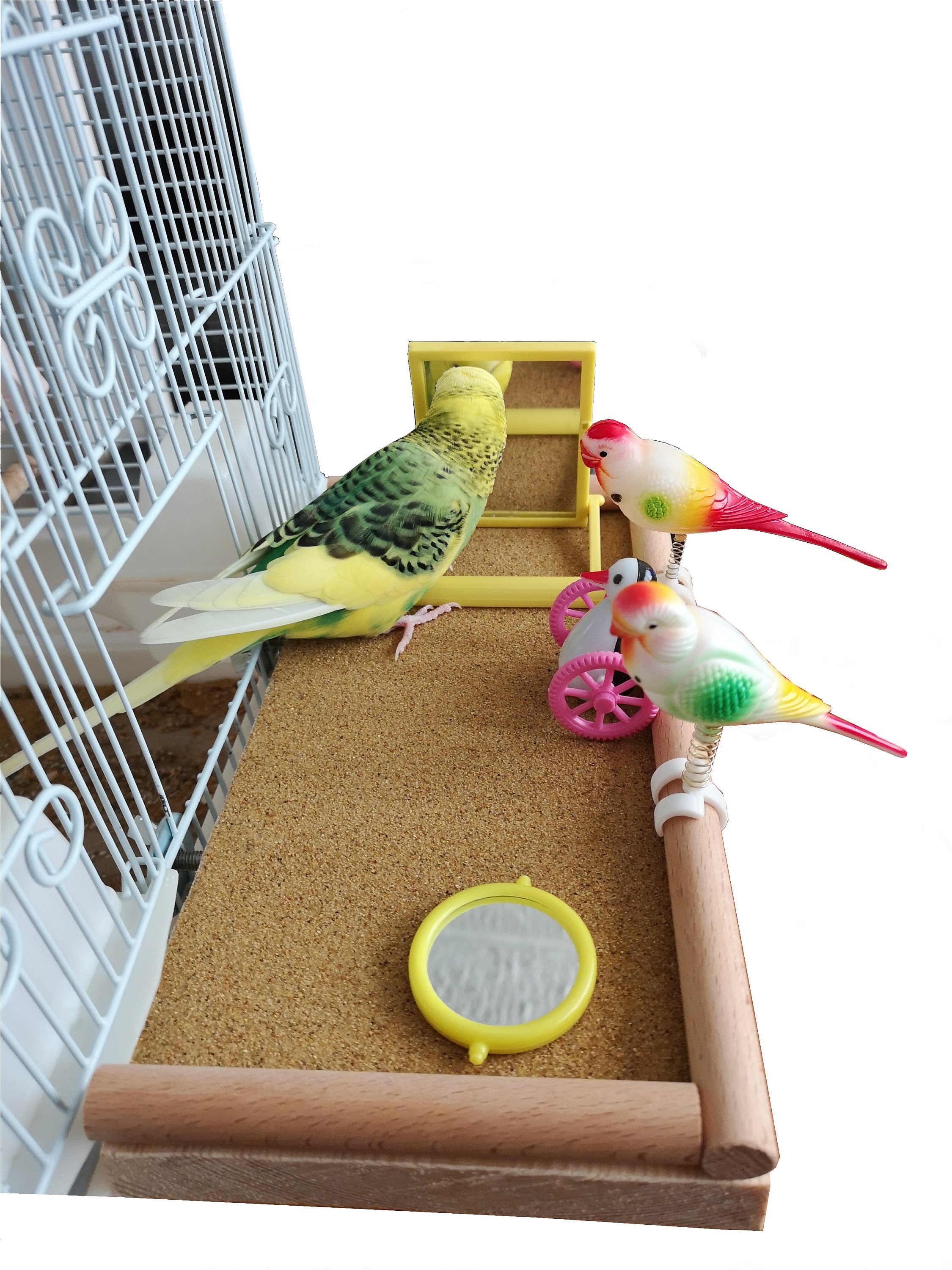 Plateforme Rectangulaire Pour Cage à Oiseaux - Lot De 2 - Fer Peint - Perchoir Supplémentaire Pour Perroquets, Inséparables