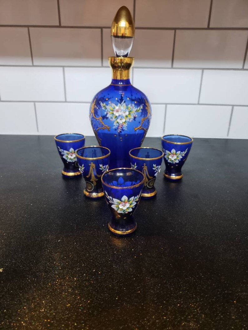 Authentic Vintage Murano Decanter Set With Stickers Still Etsy Hong Kong