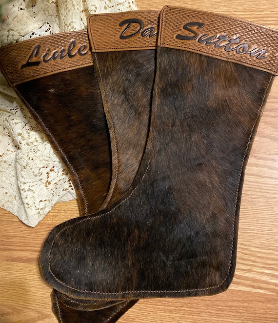 Cowhide Stockings Etsy