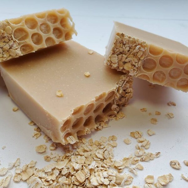 Oatmeal Milk & Honey a Goat Milk Soap with a classic scent everyone loves!
