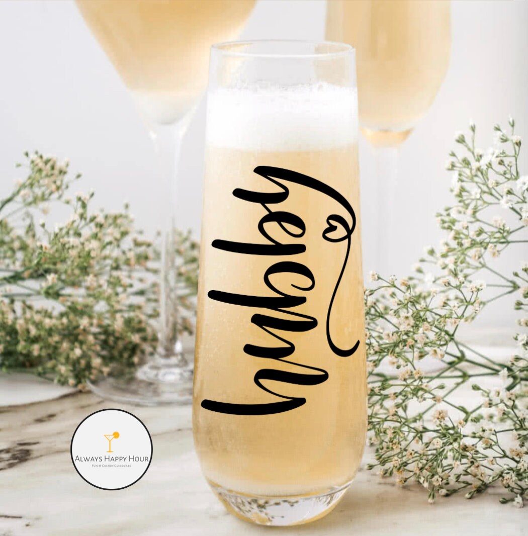 Set of 10 Custom Champagne Glasses Bridesmaid Gifts Etsy