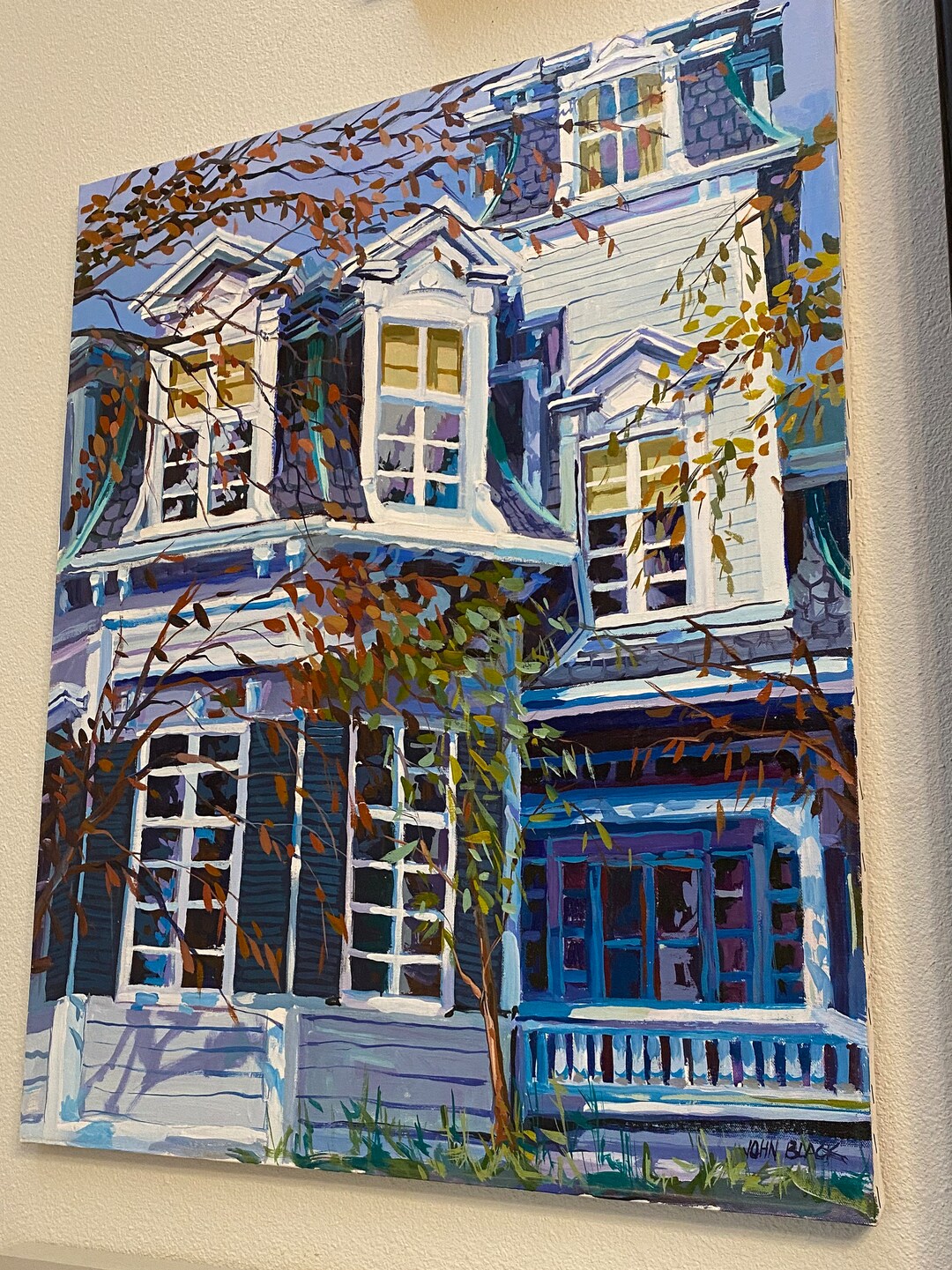 Original Oil Painting Victorian House Maine Rockport Etsy