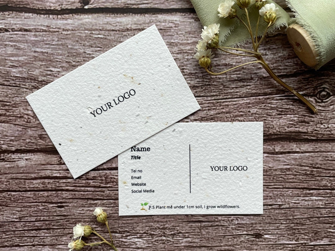 Eco Business Card, Plantable Custom Card, Personalised Seeded Paper
