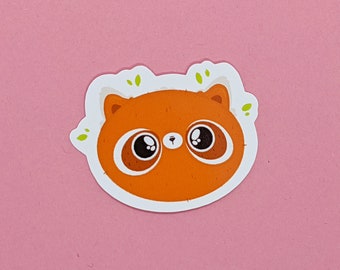 Red Panda Cute Vinyl Sticker, Kawaii Panda Die Cut Stickers, Die Cut Cute Character Stickers