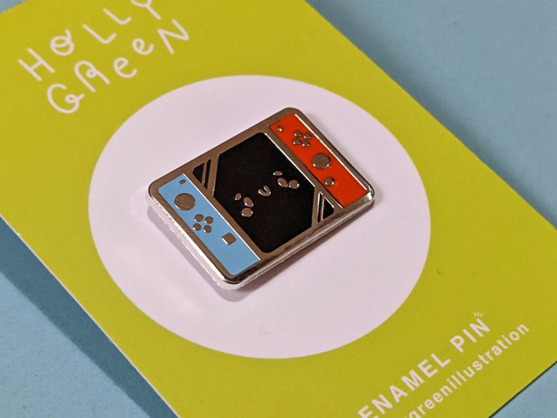 Cute Nintendo Switch Enamel Pin Badge, Red and Blue Switch Pin, Kawaii Nintendo Badge image 1