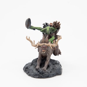 Goblin Riding A Horned Jackalope | Hand Painted Archvillian Games Miniature for D&D (Dungeons and Dragons), Pathfinder, and other TTRPGs