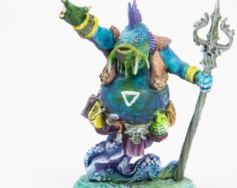 Hand Painted Water Marid Miniature: Dungeons and Dragons TTRPG