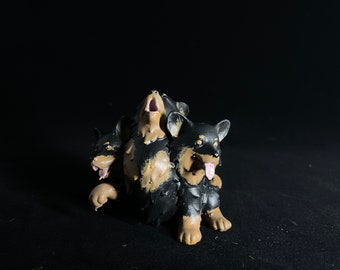 Hand Painted Rotti Corgerberus Miniature: D&D, Pathfinder TTRPG