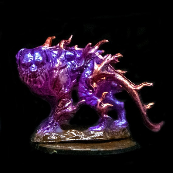 Hand Painted Feywild Shadow Mastiff Miniature: D&D, Pathfinder TTRPG