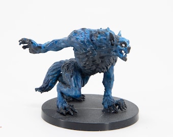 Hand Painted Arctic Loup Garou Miniature: Dungeons & Dragons, Pathfinder TTRPG