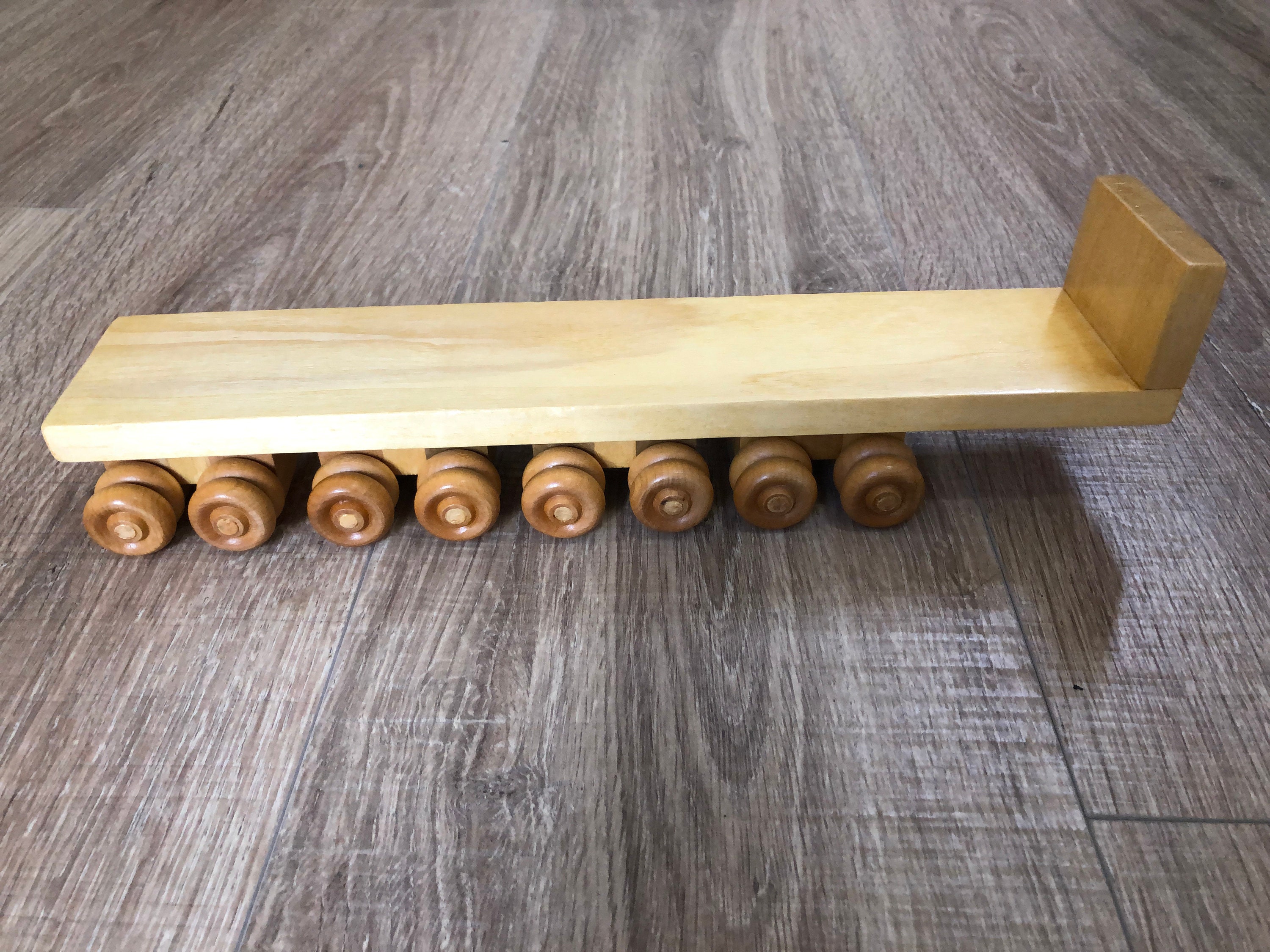Hand crafted wooden truck with 6trailers mint  etsy Hand crafted wooden truck with 6trailers mint  etsy