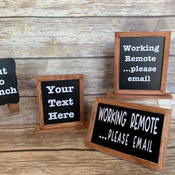 Office sign for desk, Double-sided, Out of office, Customized sign, Office decor, Desk accessory, Gift for co-worker, Desk accessory