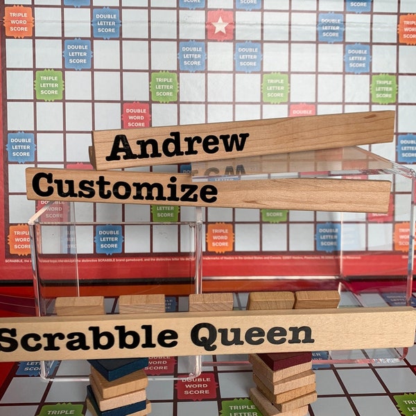 Personalized Scrabble tile holder, Scrabble game accessories, Gift for family, Gift for Mother's Day, Game lover gift, Birthday gift