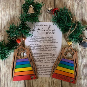 Rainbow Bridge pet memorial ornament, Personalized ornament, Loss of pet ornament , Pet loss gift dog, Rainbow bridge pet, Pet loss gift cat