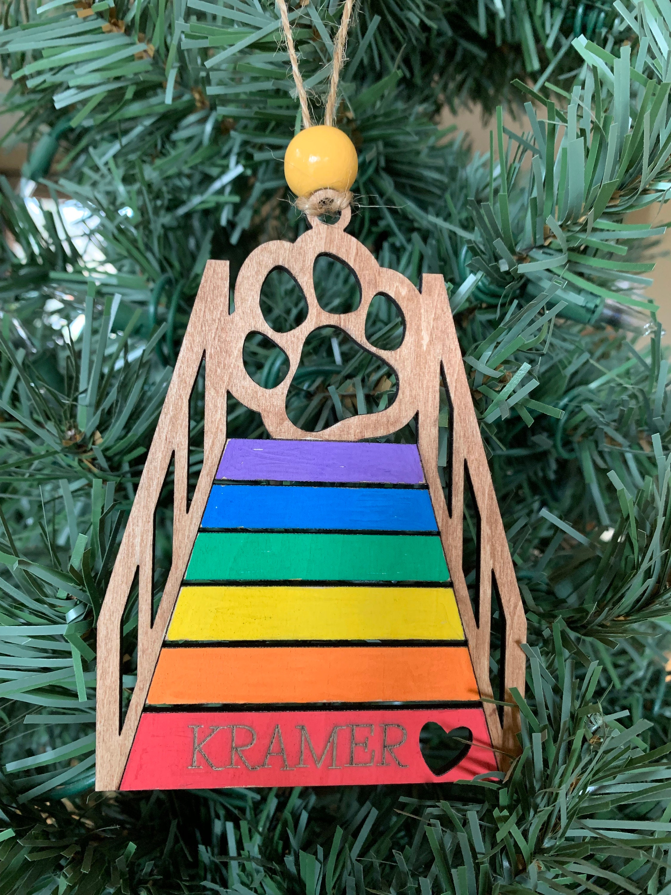 Rainbow Bridge Pet Memorial Ornament, Personalized Ornament, Loss of ...