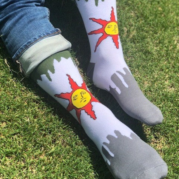 Dark Souls Solaire Socks | Video Game Socks | Playstation, Xbox Cotton Crew Socks