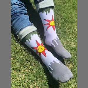 Dark Souls Solaire Socks | Video Game Socks | Playstation, Xbox Cotton Crew Socks