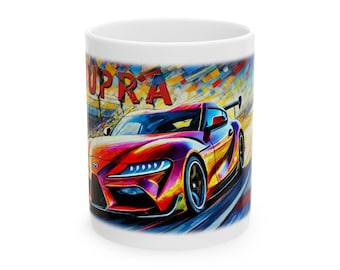 Toyota GR Supra Mug: Fauvism Style Ceramic Coffee Cup