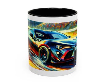 Toyota GR86 Lovers Accent koffiemok (11, 15 oz)