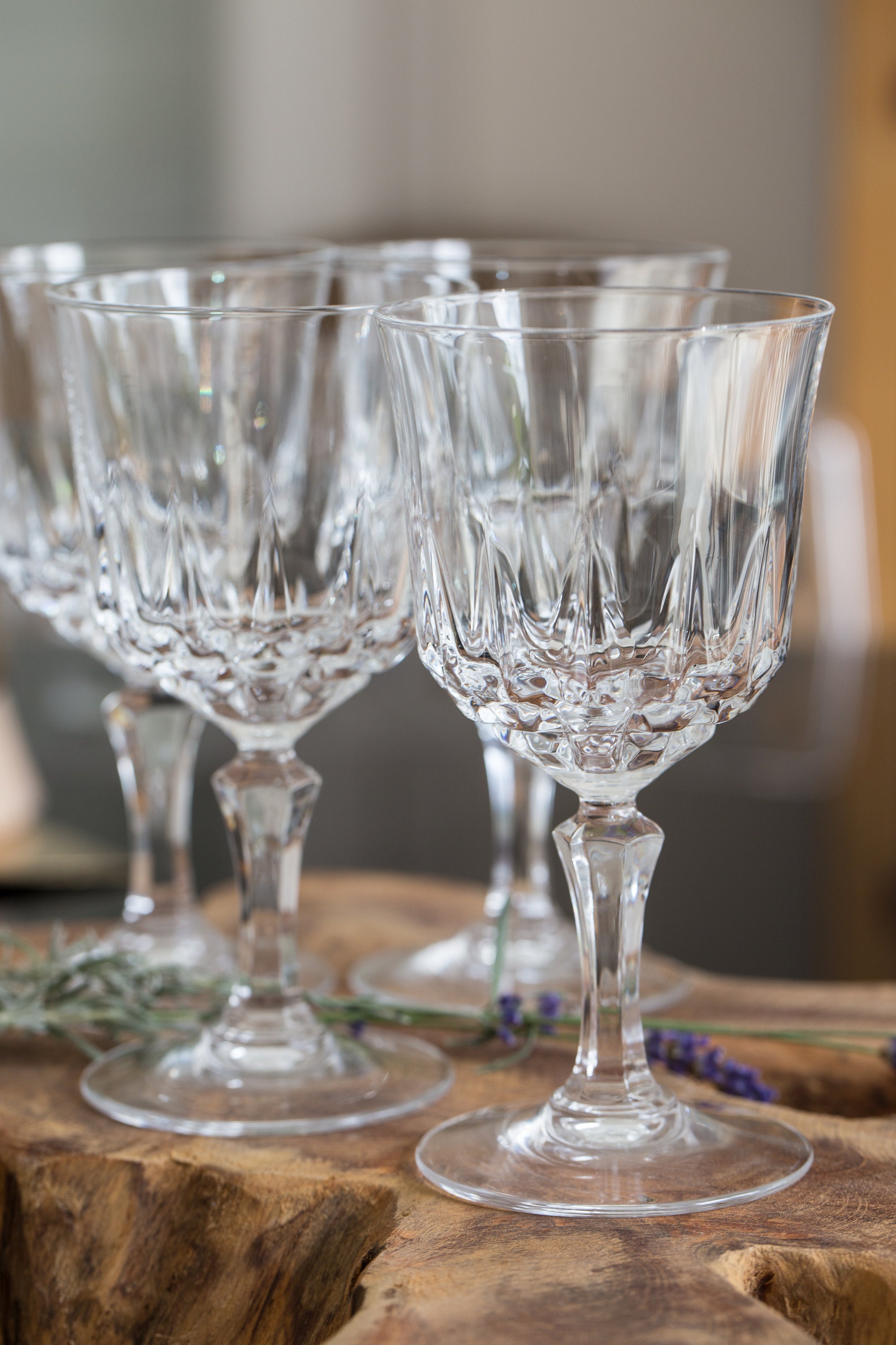 french aqua stemmed water glasses (4) – Rare Form