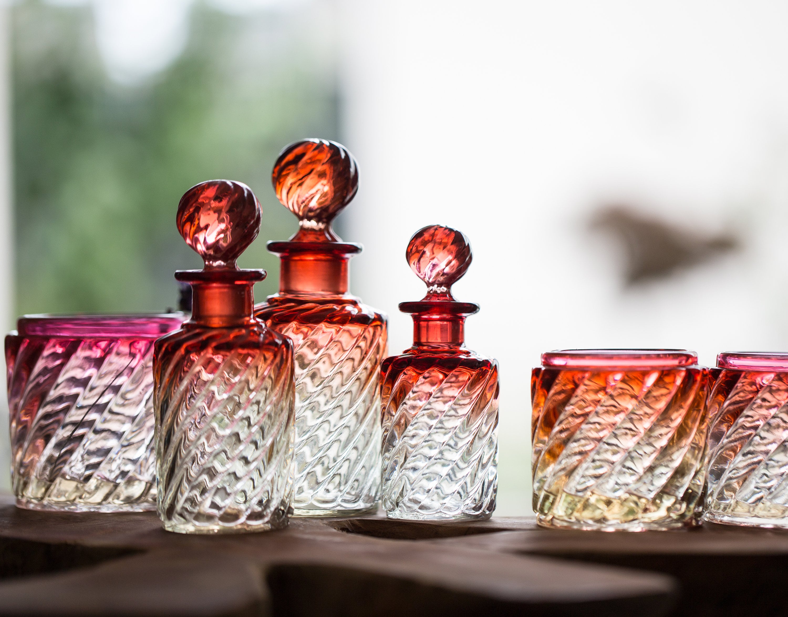 Crystal Baccarat Vanity Luxury Toilet Set Bamboo Collectible Antique