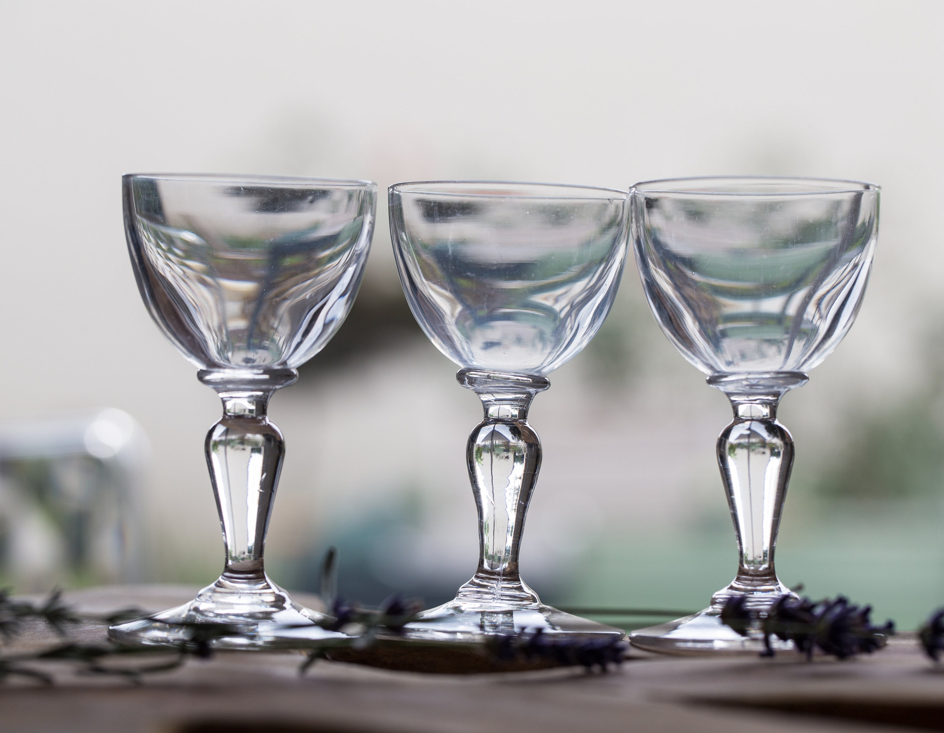 Antique French Stemmed Bistro Glasses Set of 3 Bistro Aperirif Digestif  Barware 1900s - Etsy