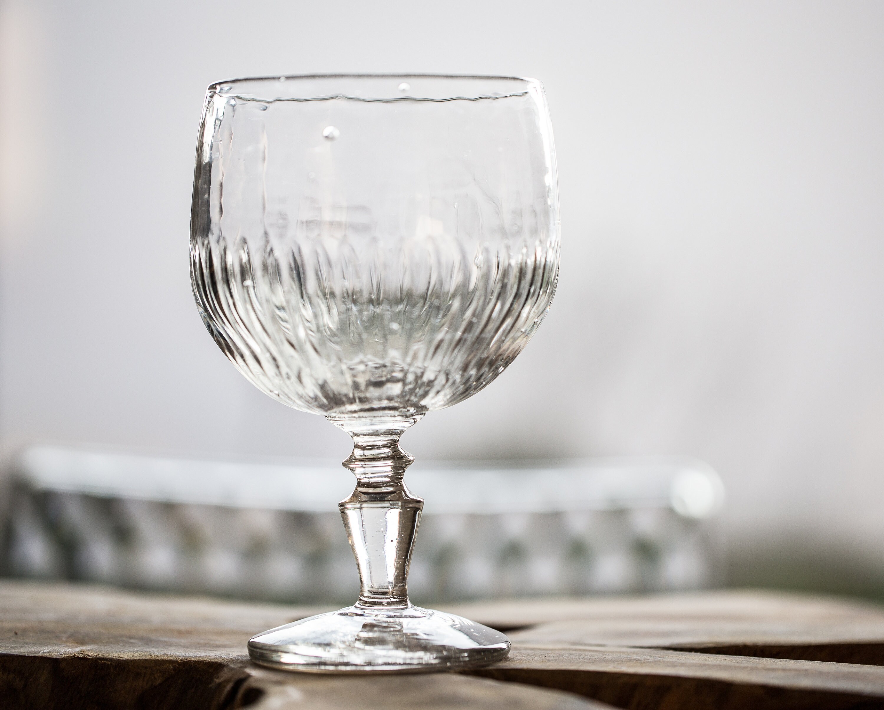 Verre à Tige Géant Soufflé La Main Français Antique 19Th Napoleon Iii Bistro Glass