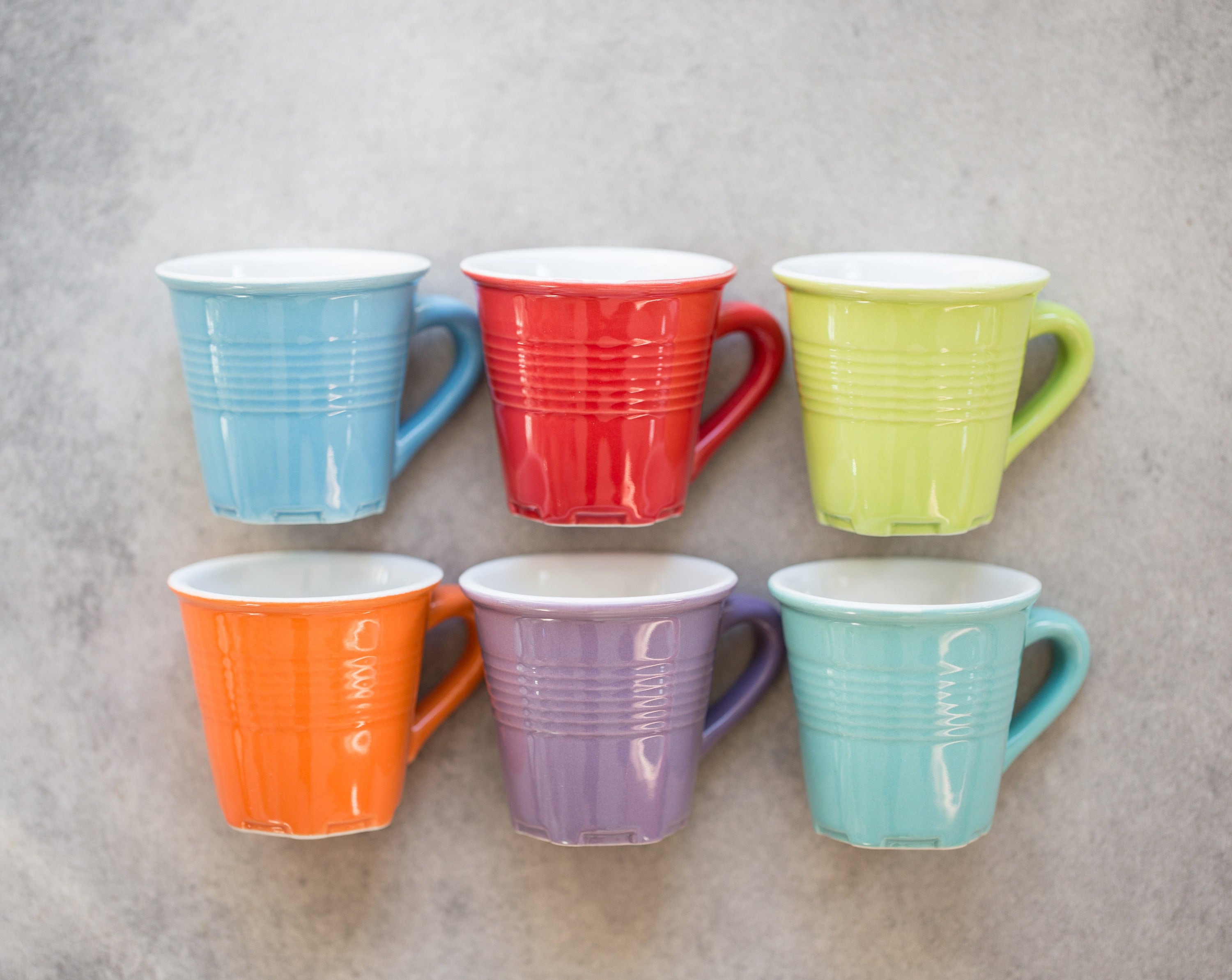 Tasses à Expresso Multicolores Vintage de 6 Tasses Café Minimalistes Arc-En-Ciel