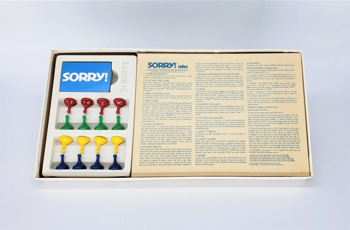 Sorry A Parker Slide Pursuit Game - Etsy