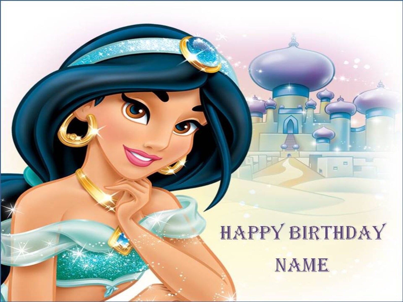 Princess Jasmine Edible Cake Topper Etsy