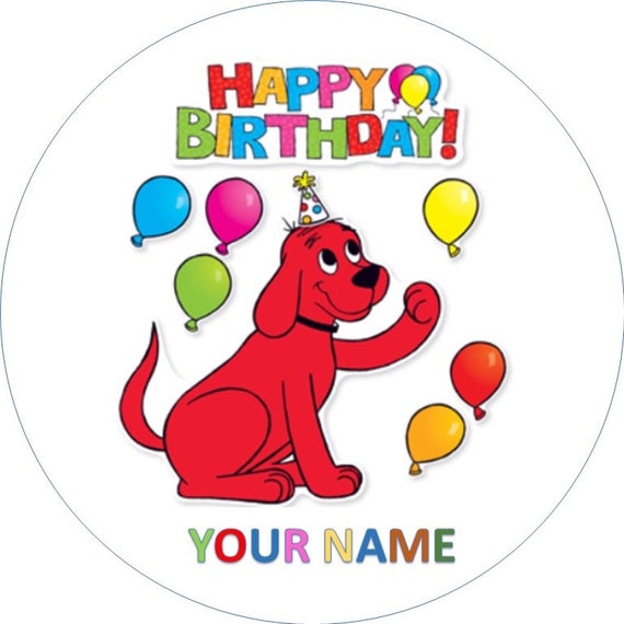 CLIFFORD the red dog Party Edible Cake topper image decoration