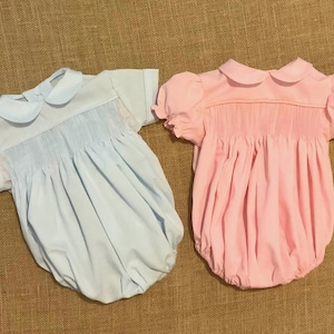 Custom Ready to Smock bubble/ boy bubble/ girl bubble/ made to order/ Easter/ smocking for boys/ Valentine's Day/ square yoke bubble/ romper