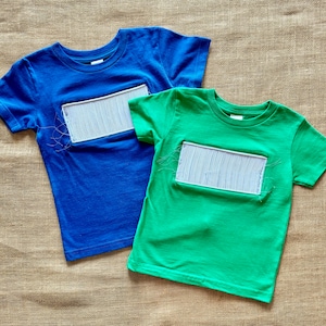 Custom Ready to smock t-shirt, various colors, red, blue, green, orange, smocking for boys, personalized, summer top