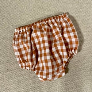 Unisex diaper cover, girl bloomers, baby boy, toddler, western wear, birthday, rust gingham, Easter