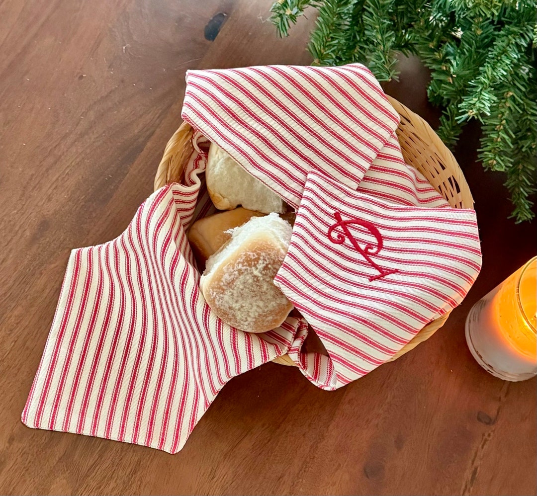 Personalized Bread Basket Liner/block Font/ Valentine's Day/easter