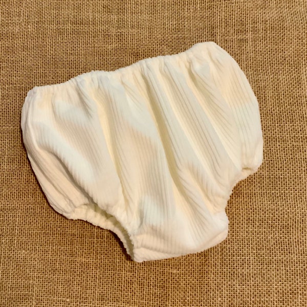 Custom Unisex Corduroy diaper cover, winter white bloomer, baby announcement, bummies, Easter outfit, baby shower gift