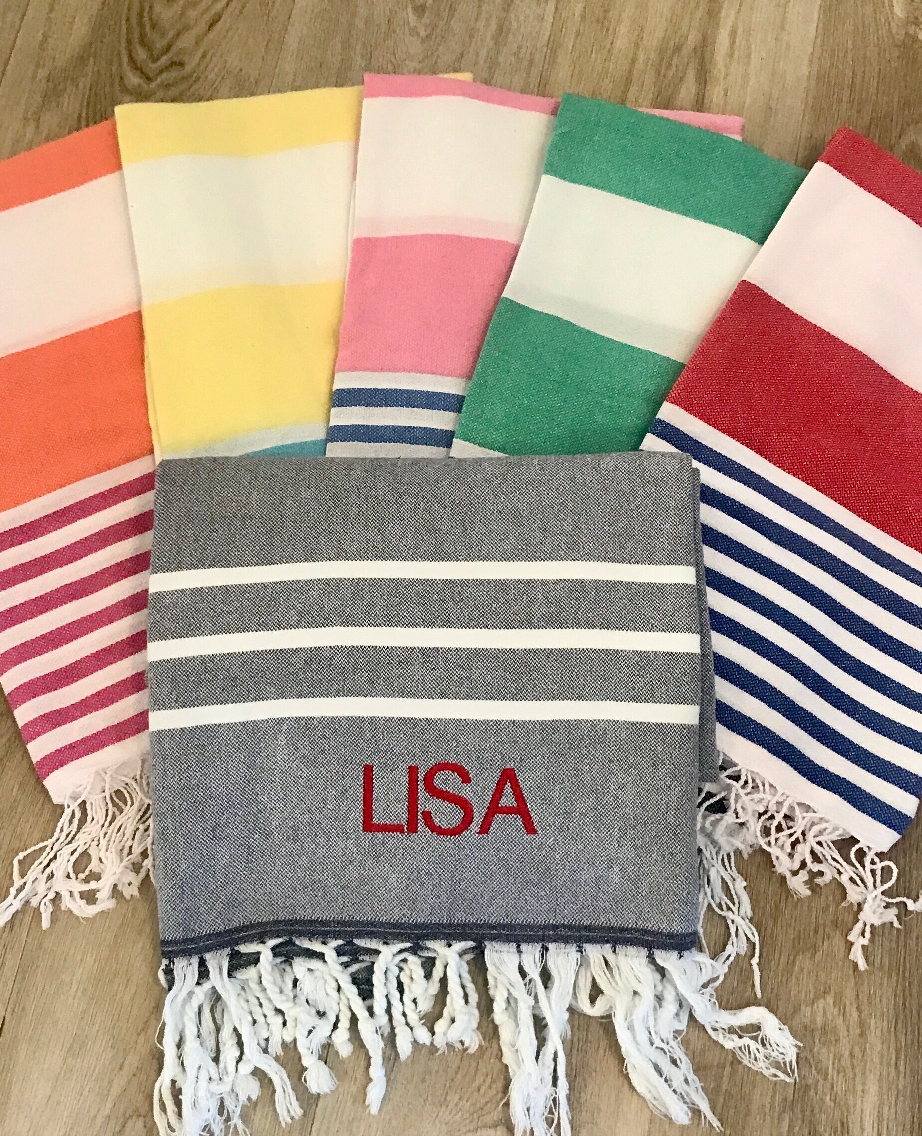Personalized Turkish Beach Towels Embroidered Turkish Towels
