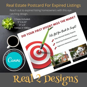 Realtor Postcards, Real Estate Postcards, Real Estate Marketing,Expired Listing Card, Real Estate Template
