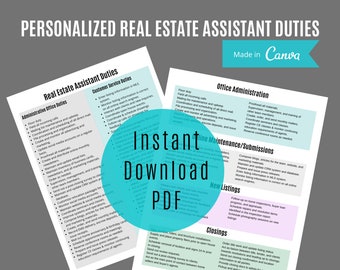 Realtor Assistant Job Description & Business Plan Template for Realtors – Printable, Editable Guide for Agents