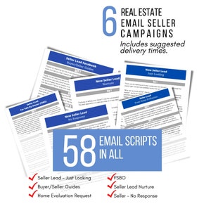 E-mailsjablonen onroerend goed: 58 lead nurture-scripts, makelaarsmarketing (digitale download)